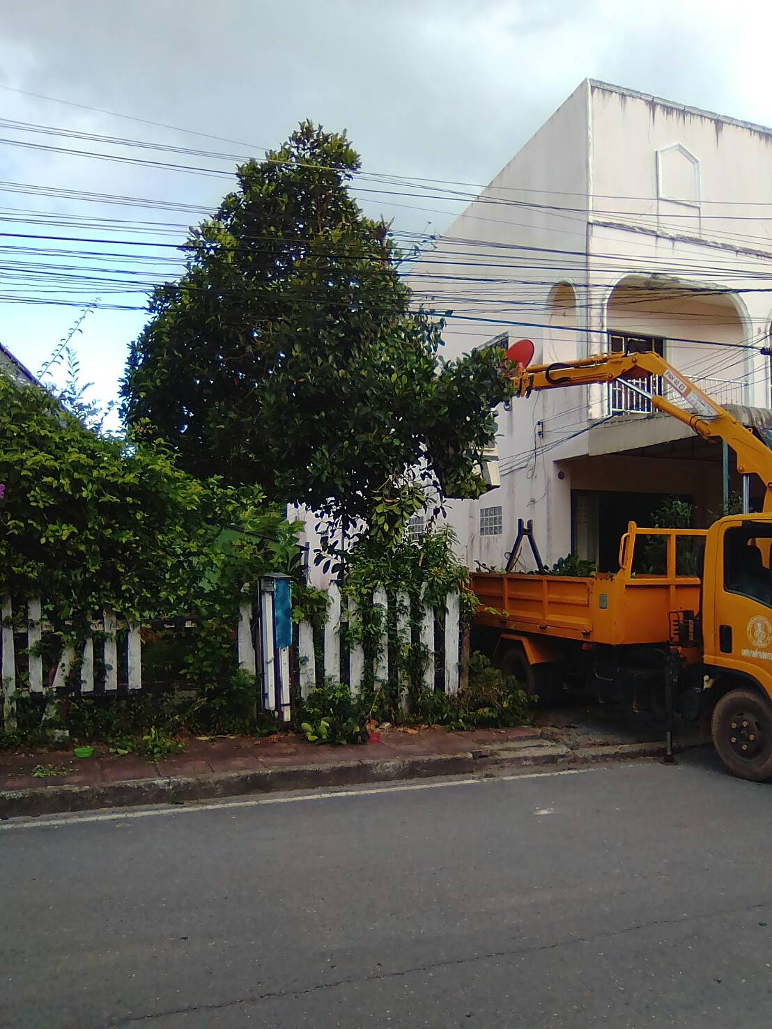 กองช่างลงพื้นที่ตัดกิ่งไม้หักพาดสายไฟถนนประชาสามัคคีออก และ ซอยที่ร้องเรียนมา โดยกองช่างได้ลงตัดแต่งเรียบร้อยแล้ว